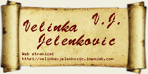 Velinka Jelenković vizit kartica